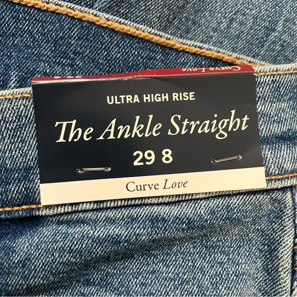 NWT Abercrombie & Fitch The Ankle Straight Ultra High Rise Curve Love Jeans 29 8